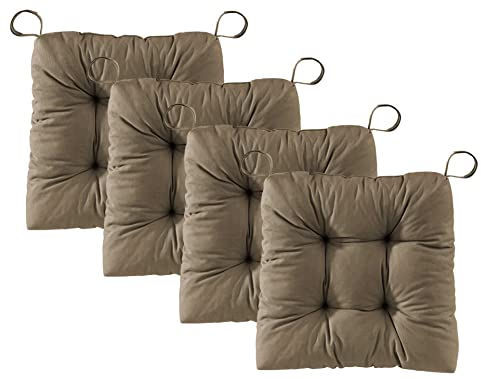 Traumnacht Stuhlkissen Premium 4er Set, 38 x 40 x 7 cm, Taupe, Öko-Tex Zertifiziert, produziert nach deutschem Qualitätsstandard, 03770406105