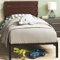 Zinus Figari Bett 90x200 cm - Höhe 31cm mit Stauraum unter dem Bett - Nachhaltiger Bambus- und Metall-Plattformbettrahmen mit Lattenkopfteil - Braun und Schwarz