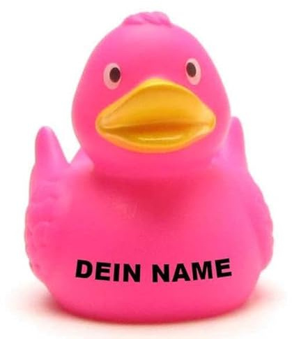 Badeente - personalisierbar - viele Farben L: 7,5 cm (pink)