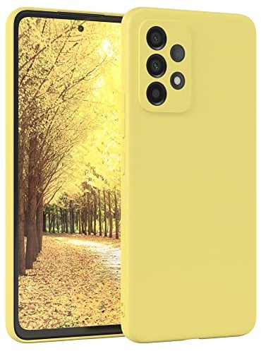 EAZY CASE - Silikonhülle für Galaxy A53 5G Hülle Silikon Case Gelb weich stoßfeste Handyhülle Schutzhülle mit Kameraschutz Dünn Premium Schutz Cover TPU Phone Bumper in Pastell Hellgelb Matt