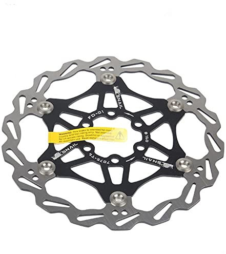 Snail Bike Scheibenbrems-Rotor, 160 mm, Scheibenbremsrotor mit 6 Schrauben, für Rennrad, Mountainbike, MTB, BMX, Edelstahl, Fahrrad-Rotor, Ableitung, schwimmender Rotor, 160 mm (160 schwarz)