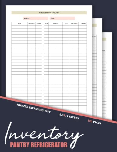 Pantry Refrigerator Freezer Inventory List: Reusable Inventory Tracking List For Pantry Freezer | Pantry Tracker and Organizer, Prepper Supplies ... List & Pantry Tracker Log Book And Organizer