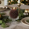 Luminara Pinecone Flameless Candles Chalky Brown Finish Pine Cone Figural, Real Wax Unscented LED Candles, Battery Operated with Timer, Holiday Decoration Table Centerpiece (3.5 x 4)
