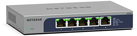 NETGEAR 5-Port Multi-Gigabit Ethernet Unmanaged Network Switch (MS105) - with 5 x 1G/2.5G, Desktop or Wall Mount