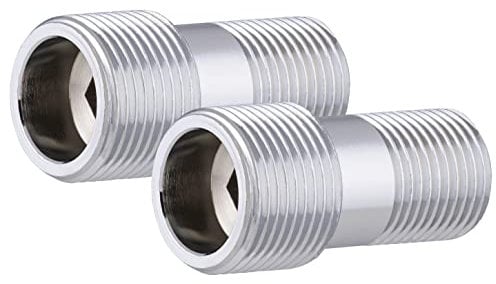 2 raccords d'adaptation longueur 51 mm mâle 15x21 (1/2) - mâle 20x27 (3/4) pour robinetterie murale douche ou baignoire NOYON & THIEBAULT