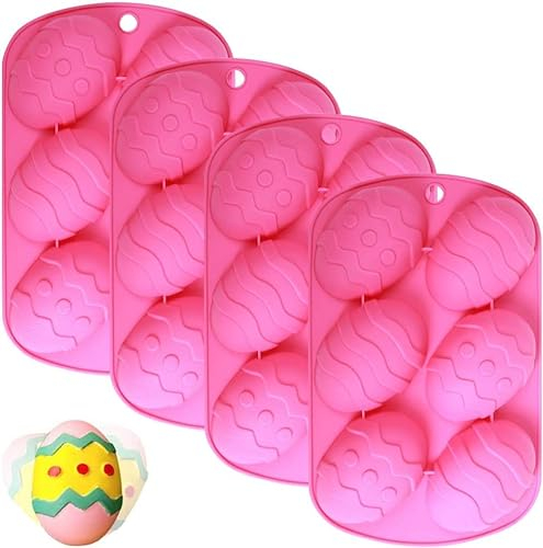 Moldes para Huevos de Pascua 3 Unidades Con Forma de Huevo de Pascua 6 Cavidades para Bombas de Cacao de Chocolate Caliente Gelatina de Fiesta Cubitos de Hielo Jabón