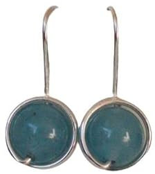 Ohrringe BEL 925 Silber (Jade Aquamarin gefärbt)
