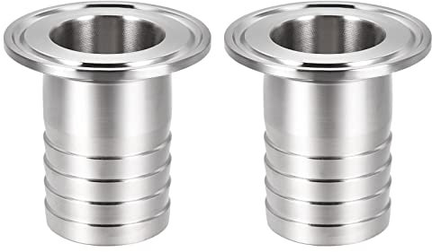 M METERXITY 2Stk Klemme Schlauch Adapter 1 1/4 AD Edelstahl Schlauch Stange Rohrmontage Schlauch Auftragen Anschluss(1.988 Flansch)
