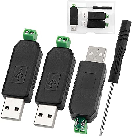VooGenzek 3 Stück CH340 USB to RS485, 485 Converter Adapter Module, Unterstützung Win7 XP Vista Linux Mac OS