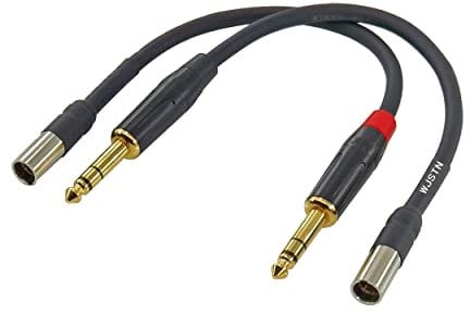 WJSTN 8in 2-Pack Mini XLR Cable, 1/4 TRS to Mini 3-pin XLR Male Headphone Extension Cables