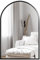 Dripex Rundbogen Wandspiegel 50x75cm mit Aluminiumrahmen,dekorativer HD Wandspiegel Schminkspiegel für Badzimmer/Ankleidezimmer/Wohnzimmer,unbrechbarer Spiegel (Schwarz)