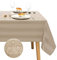 JIUZHEN Tischdecke Khaki Gestreift Tischdecke Outdoor Wasserdicht，Quadratische Wasserabweisenden mit Lotuseffekt Tischdecken Gartent, abwaschbare tischdecke, Wetterfeste für Balkon,110 x 140 cm