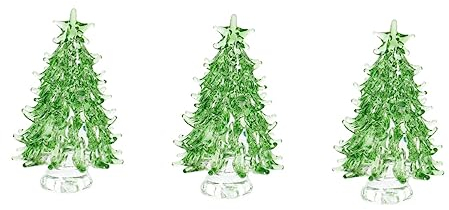 Abaodam 3st Weihnachtsbaum Aus Kristall Mini-weihnachtsbäume Flaschenbürstenbäume Weihnachtsbaumspitzen Glaskiefer Mini-bäume Kleiner Gefälschter Weihnachtsbaum Schmuckstücke Weihnachten