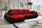 ALTDECOR Ecksofa mit Schlaffunktion und Bettkasten Corner Sofa Bett Eckcouch Couch L-Form Schlafcouch Ausziehbar Wohnlandschaft Schlafsofa Cauchsofa - KORFI-L - 251x140x90cm Rot/Schwarz