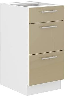 Kuechen-preisbombe Unterschrank 40 Lara Cappuccino Hochglanz Küchenzeile Küchenblock Soft-Close
