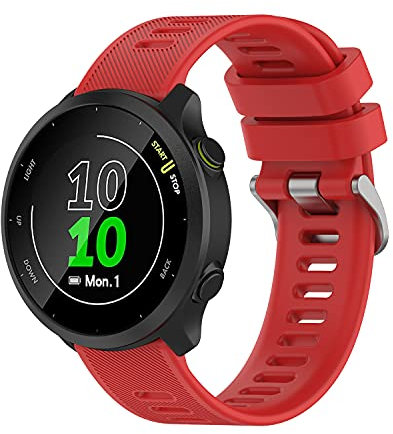 Wownadu Cinturino Compatibile con Garmin Forerunner 55/158 / 245/165 / 645, 20mm Cinturino Rosso Universale Ricambio, Regolabile Cinturini Sportivo (nessun Tracker)