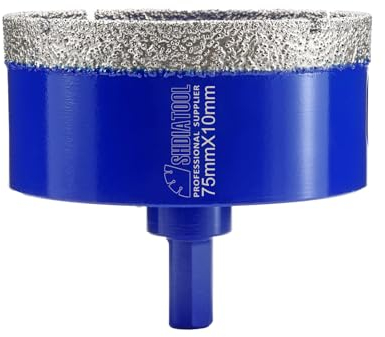 SHDIATOOL Diamond Drill Core Bits 75mm Triangle Shank Hole Saw Cutter for Porcelain Tile Marble Ceramic Granite