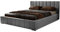 MARPUR Polsterbett Nero mit Kopfteil, 200x200 cm, Doppelbett mit Bettkasten und Lattenrost aus Holz, Velourstoff: Grau