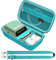 Canboc Carrying Case for NIIMBOT B21 Label Maker, Portable Bluetooth Thermal Label Printer Bag with Removable Shoulder Strap, Mesh Pocket fit Printer Labels, USB Cable, Turquoise (Case Only)