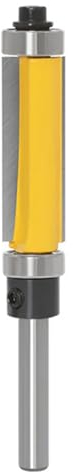 Bestgle 1/4 Shank Top and Bottom Bearing Flush Trim Router Bit, Pattern Template Trimming Router Bits Woodworking Milling Cutter Tool, 1-1/2 Cutting Length