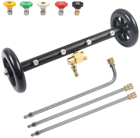 MaxAwe Undercarriage Pressure Washer, 16 Inch Power Washer Water Broom, Dual-Function Undercarriage Cleaner with 4 Nozzles, Chassis Cleaner with 3 Pieces Extension Wand 4000 PSI (16 in)