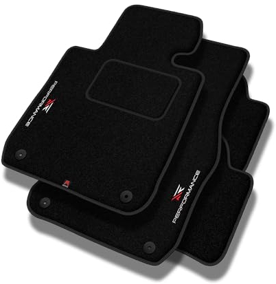 MOTOS Performance Personalisierte Velours Fußmatten Auto passend für Kia Ceed II 2012-2018 - Standard, Perforiert, weiß und rot -Präzise CNC-Stickerei, Design-Lochpaspel, Auto Fußmatten - Perfekt für