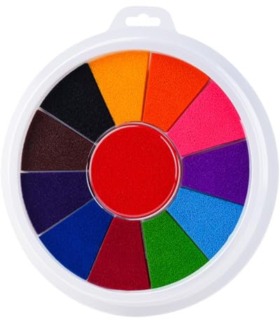 JRYXDS Tampon Encreur Couleur, 12 Couleurs Tampon pour Arbre à Empreinte, Tampon Encreur pour Doigts, Adapté Aux Travaux Manuels en Papier,Aux Cadeaux d'anniversaire DIY
