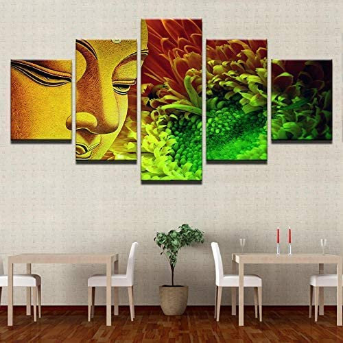 5 Teilig Bilder Wandbild Leinwandbild Religiöse Statue 175 X 80 Cm Moderne Wohnzimmer Wanddekoration Deko Kunstdruck-Wanddekoration Design Wand Bild -0L0P-D0Q3-