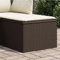 CIADAZ Gartenhocker mit Kissen Braun 55x55x37 cm Poly Rattan, Balkon Hocker, Fusshocker Garten, Hocker Garten, Fußhocker Für Sessel, Gartenmöbel Hocker - 366206