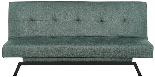 Beliani Minimalistisches Schlafsofa Grün aus Polyester Metallfüße Leeds