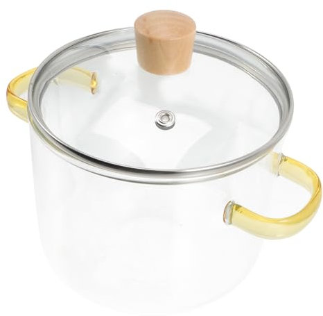 Gatuida Vaso di Trasparente pentolino per Latte crok-Pot pentola per Latte pentola Calda del Latte Pollo del Bosco teiera pentola per zuppa Trasparente pentole da Cucina di Legno