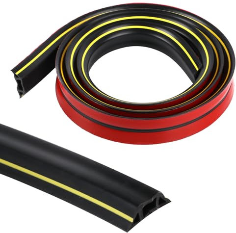 Goulotte Electrique, 2M Goulotte Passe Cable Sol, Goulottes Cache Cable Sol, Canal de Câble Flexible, Goulotte Cable TV Mural en PVC Autoadhésifs pour Tous Les Câbles
