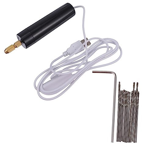 Yardenfun 15stücke Mini Elektrische Bohrmaschine Handheld Mit Usb Ladekabel Für Holzbearbeitung Kabellose Rotationswerkzeuge Tragbar Für Heimwerker Und Bastler