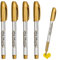 4 Pezzi Metallici Pennarello Oro Metallo, Pennarelli Oro da 1.5 mm Marcatore a Vernice Lucida per Artigianato Carta Metallo Legno Ceramica Vetro Pennarelli Indelebili Scrapbooking Creazioni Artistiche