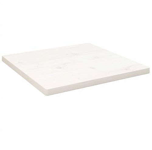 Sufrk Tischplatte Weiß 60x60x2,5 cm Tabletop Holzlatten Schreibtischplatte Massivholzplatte Tischplatte Massivholz Kiefer Quadratisch