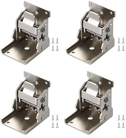 4 Piezas Bisagras Plegables - Bisagras Autoblocantes de 90 Grados Bisagras de soporte Plegables con tornillos adecuadas para muebles como mesas y camas