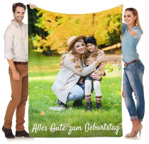 Kasofong Personalisierte Decke mit Foto, Personalisierte Decken, Kuscheldecke Personalisiert, Personalisierte Foto Decke, Personalisierte Geschenke für Mama, Baby, Kinder, Familie, Haustiere