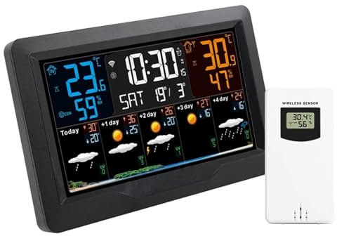 XINHAN Station météo Intelligente, capteur intérieur et extérieur, thermomètre et hygromètre, réveil numérique, baromètre, prévisions