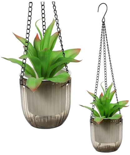Sosoport 2er Set Selbstbewässernde Hängende Blumentöpfe Mit Wasserabsorbierendem Korb Stilvolle Hängende Pflanzer Für Innenpflanzen Sternen