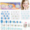 72 Stück Presse auf Nägel für Kinder, EBANKU 3 Pack Kid Fake Nail Kit Blauer Bär Katze Blume Presse auf Nägel für Mädchen 8-12 Jahre mit Jelly Nail Klebstoffe