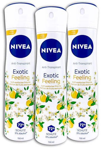 3 er Pack Nivea Deospray Exotic Feeling Deodorant 3 x 150 ml