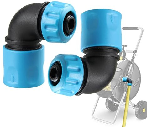 2 Stück Gartenwasserschlauch 90 Grad Winkel, Schnellkupplung Gartenschlauch Anschlüsse Set, Schlauchanschluss, Wasserschlauch Verbinder, Gartenschlauchhahn Zubehör Für Gartenbewässerung,Bewässerung