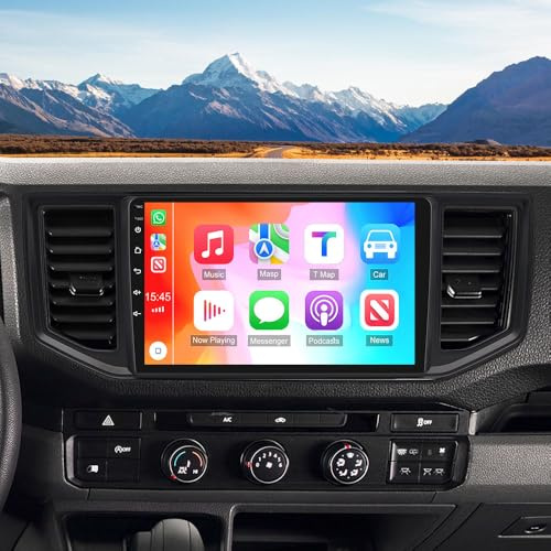 10 Inch Android 14 Car Stereo for VW Crafter 2017-2021 2G+32G Double Din Car Radio with Wireless CarPlay Android Auto Touchscreen Bluetooth GPS Navigation WiFi FM RDS Camera