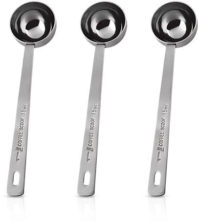 3 Stück Kaffeelöffel Portionierer Aus Edelstahl, 15.5 cm Messlöffel Für Kaffeepulver, Dosierlöffel Set mit Präzision, Ein Löffel für Küche, Party, Zucker Kaffee Kakao Tee Getränke