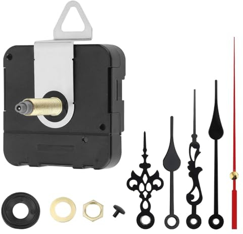 Aoreun Uhrwerk für Wanduhr, 32 mm Lang Schaft Quarz Uhrwerk, Uhrwerke zum Selbsteinbau mit Zeiger, Geräuschloses Uhrwerk Set Lautloses Quarz-Uhrwerk für DIY Wanduhr Ersatz Uhr Reparaturset