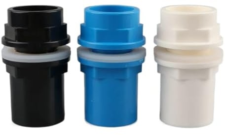 KPKPK 1 Stück PVC-Rohrverbinder for Aquarium und Garten – 20–50 mm langlebige PVC-Fittings for Wassereinlass/-auslass – Schwarz, Weiß, Blau(White,20mm)