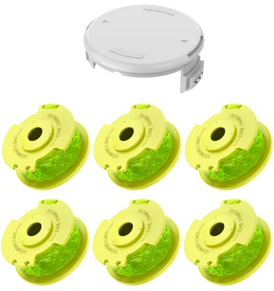 Eventronic Trimmertråd kompatibel med Ryobi One Plus AC80RL3, kompatibel trimmertråd (6 reservspolar, 1 x trimmerhuva)