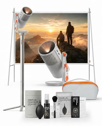 XGIMI MOGO4-PACK1 Proyector DLP portátil,1080P,450 lúmenes,Google TV,Wi-Fi 5,Bluetooth 5.1+Cable HDMI 4K de 1 Metros+Kit de Limpieza+Estuche de Transporte+Pantalla+Soporte +Filtro óptico