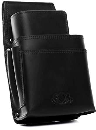 SID & VAIN Kombi Kellner-Geldbörse Gastronomie echt Leder - Geldbeutel & Kellner-Holster Aberdeen Combi - Kellner-Geldbeutel Fächer - Ledergeldbeutel Herren und Damen schwarz handgefertigt