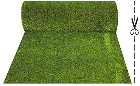 OLIVO.Shop - LUXURY GRASS GREEN Erba sintetica per giardini e terrazze, Prato sintetico 30 mm drenante, Manto erboso a rotoli artificiale, varie misure (Metri 1x10)